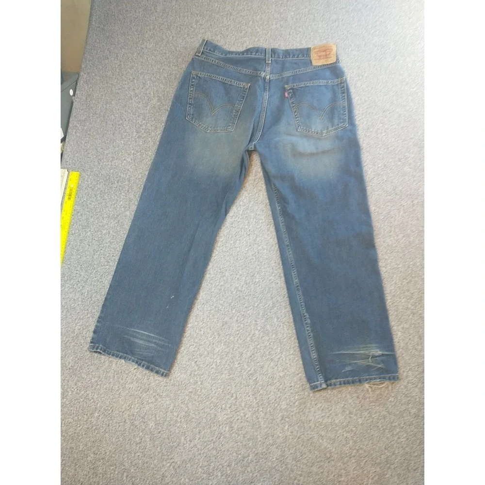Levis 569 Loose Straight Jeans Men 36x29 Blue Denim Md Wash 100% Cotton 5-Pocket
